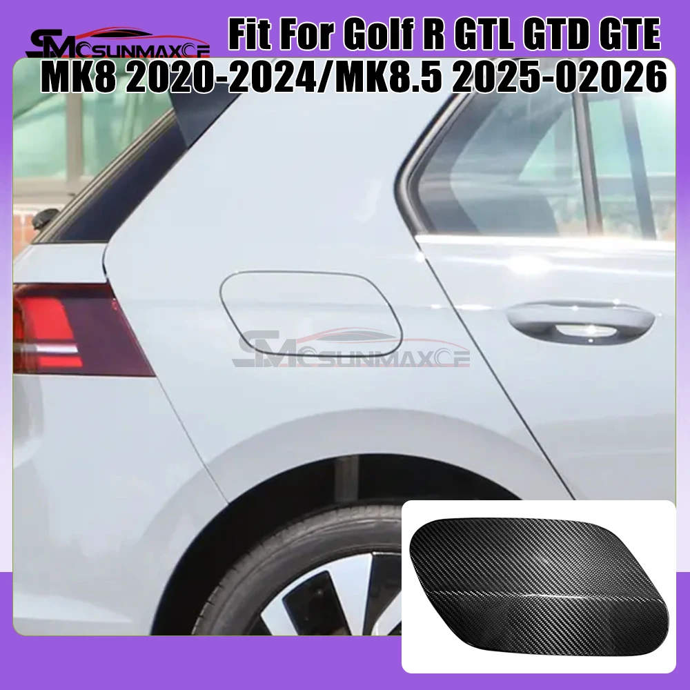 

For Golf 8 MK8 Golf 8.5 MK8.5 Golf R GTI GTD GTE 2020-2026 Real Carbon Fiber Fuel Tank Cap Cover Exterior Accessories decorative