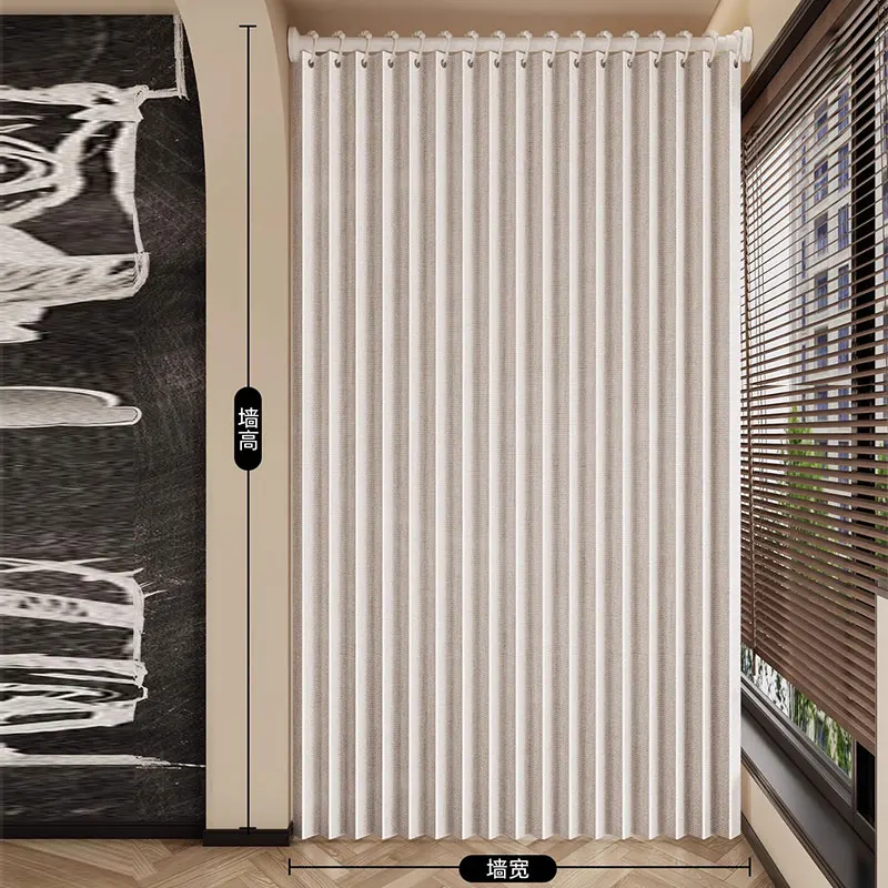 Collapsible Folding Accordion Door Curtain, Retractable Pleated Room Divider, Portable Fabric Partition Wall for RV Travel