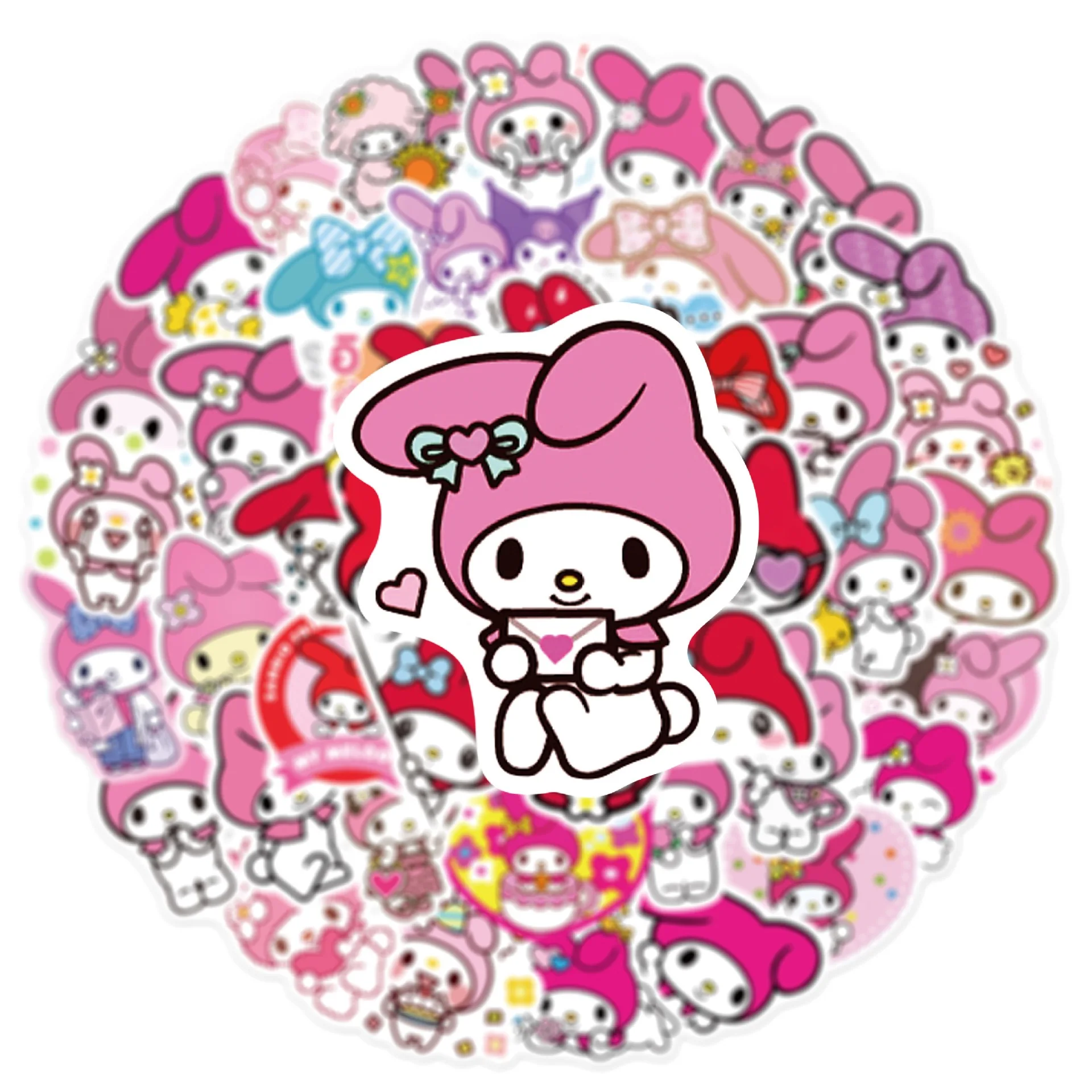 10/50 pz carino My Melody Anime adesivi fai da te Snowboard Laptop bagagli chitarra divertente Graffiti Cartoon Sticker decalcomania giocattolo per bambini regalo