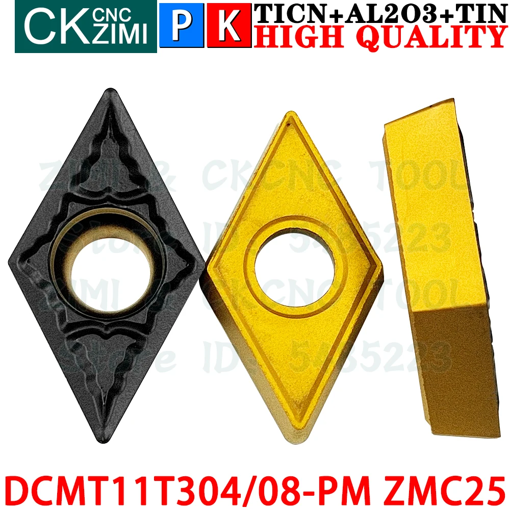 DCMT11T304-PM ZMC25 DCMT11T308-PM ZMC25 Insertos de carburo Herramientas de insertos de torneado externo Herramientas de torno de metal mecánico DCMT11T3 DCMT 11T3 CNC Herramientas de corte para acero