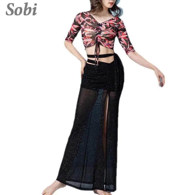 Women Belly Dance Outfit Suit Top Skirt Elegant Oriental Dance Practice Clothes Competition Dancer Costume Set Bellydancing wear