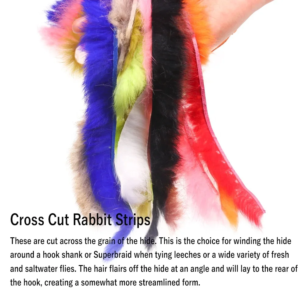 Natural Soft Rabbit Fur Hare Hair Zonker Strips for Fly Tying Material Saltwater Fishing Streamer Flies Making
