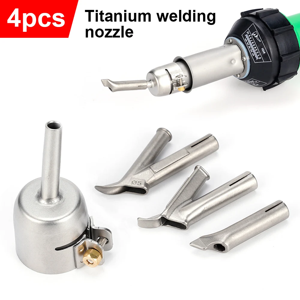 4Pcs/Set Welding Nozzles PVC Plastic Hot Air Gun Accessories Standard Round Triangular 5mm Weld Tip Speed Welding Head Supplies