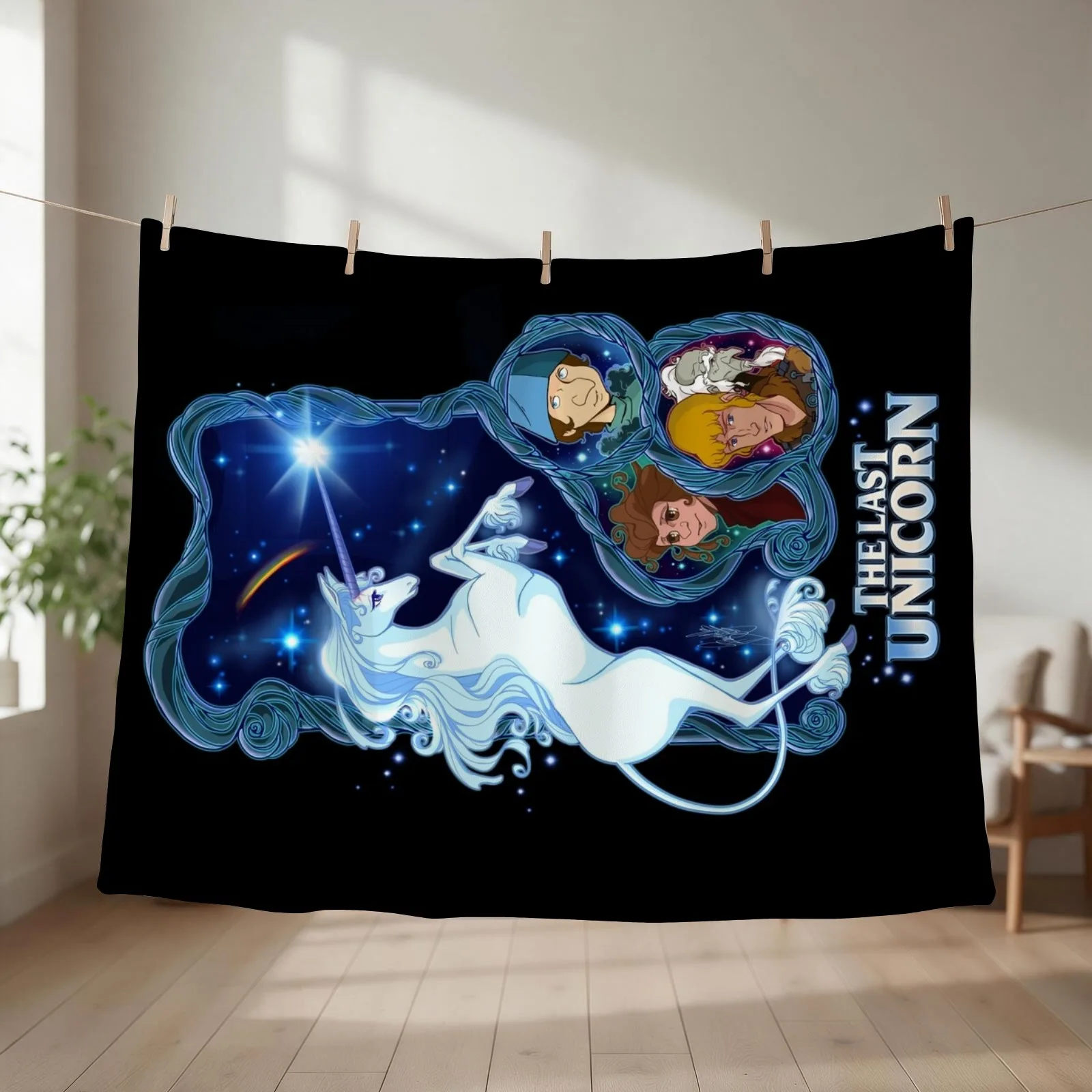 The last Unicorn Throw Blanket couch cozy soft plush fuzzy picnic outdoor blanket