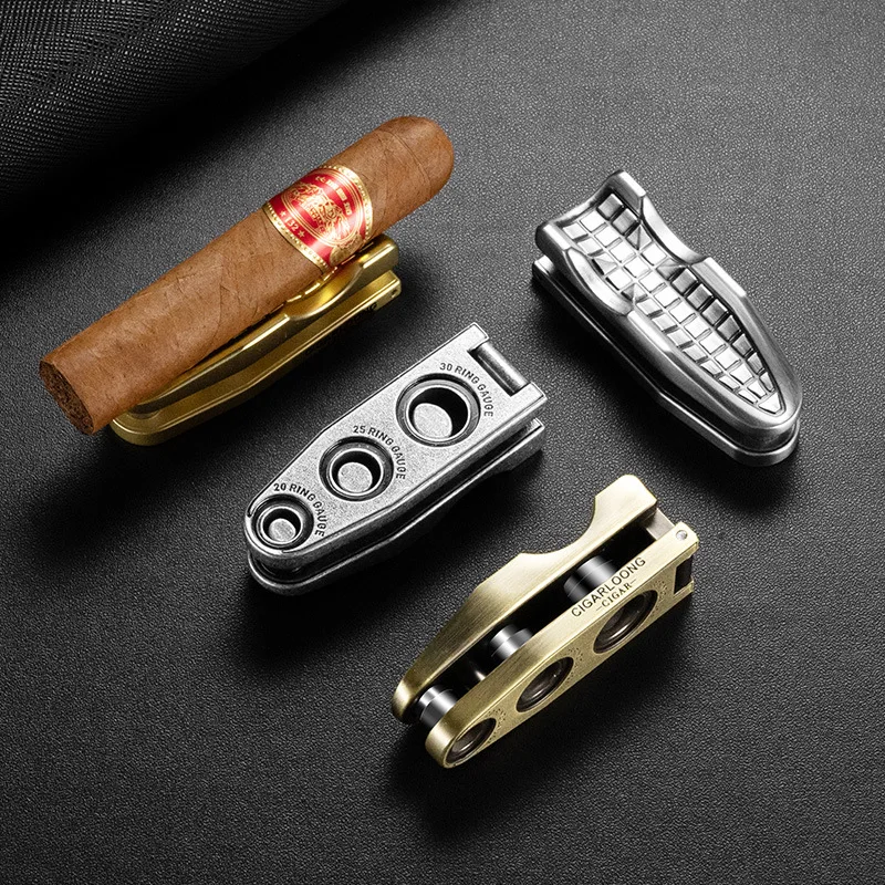 

Cigar Multi-Functional Hole Puncher With Three Sizes Of Hole Puncher, Cigarette Holder, Portable Alloy Gift Box Set