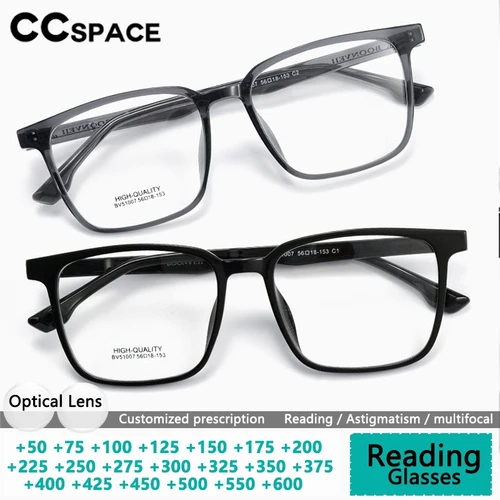 Imagen 2 del producto Gafas de lectura CCspace para hombre, gafas graduadas cuadradas clásicas, gafas para presbicia con luz antiazul para hombre +0,75 +1,75