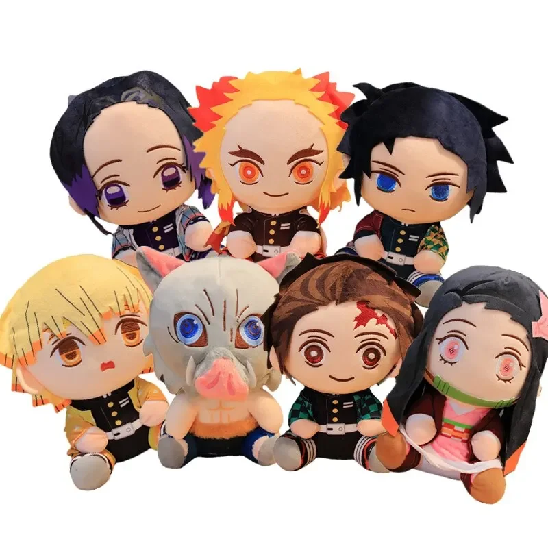

20cm Hot Japan Demon Slayer Plush Dolls Lovely Anime Kimetsu No Yaiba Kamado Tanjirou Nezuko Zenitsu Kyoujurou Toys Kids Gifts