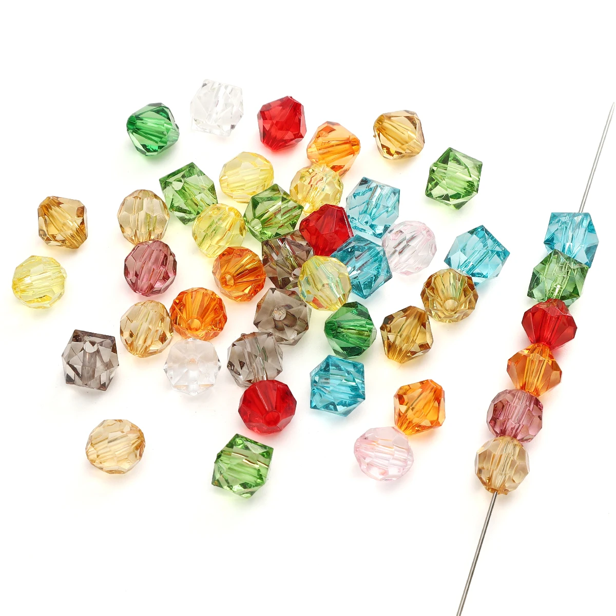 About 46Pcs Acrylic Cut Beads Diamond Beads Unique Scattered Beads Handmade DIY Jewelry Bracelets Earrings Accessories Materials