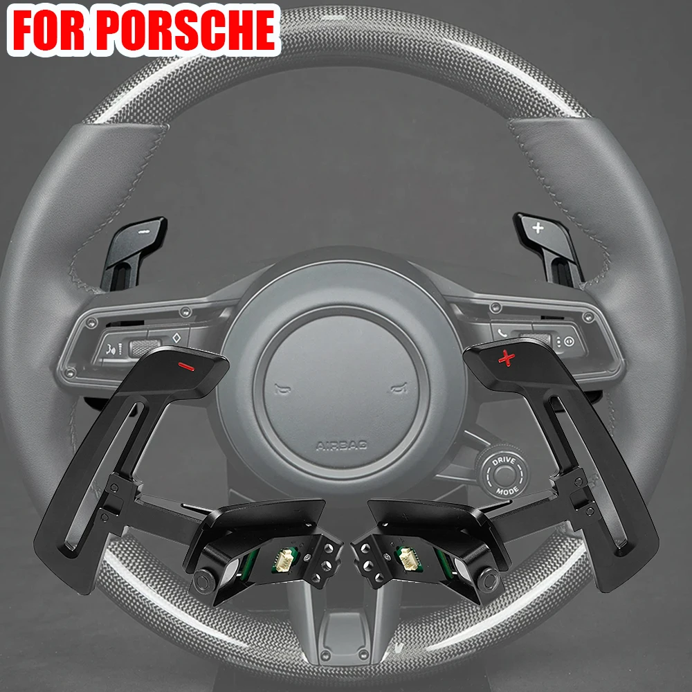 Magnetic Paddle Shifters Aluminum Alloy Carbon Fiber For Porsche 992 GT3 911 718 Macan Taycan