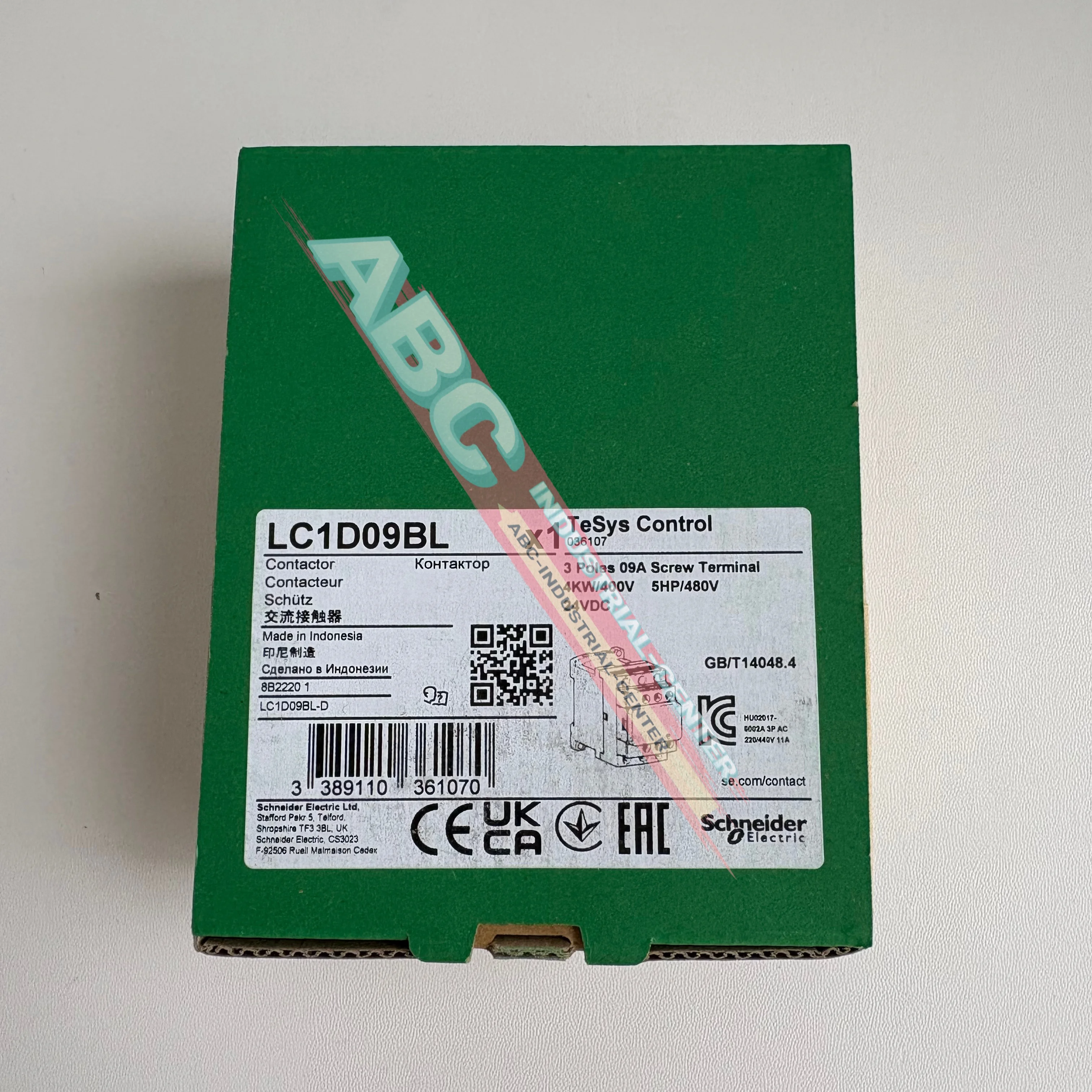 

Новый оригинальный контактор LC1D09BL 24VDC
