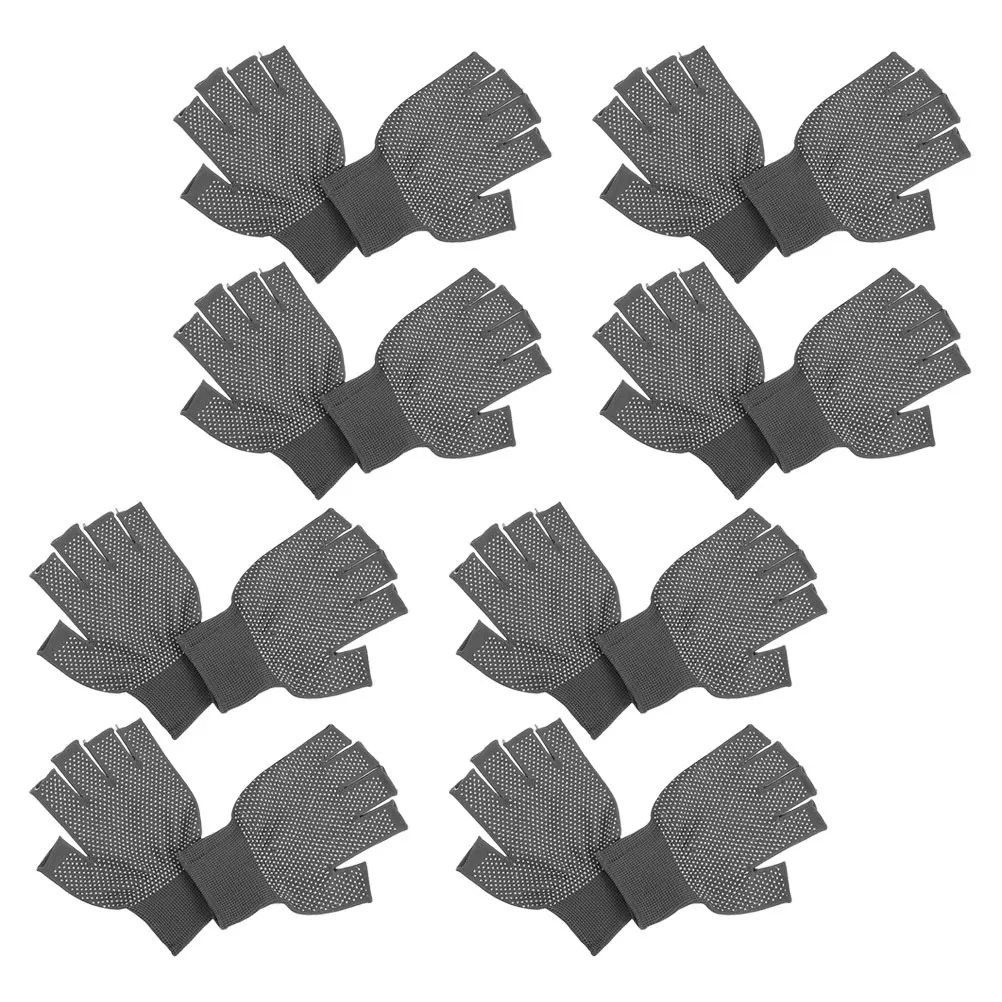 

8Pairs Fingerless Work Gloves Anti-Slip Grip Breathable Comfort Half-Finger Design for Handling Garden Photography Lightweight