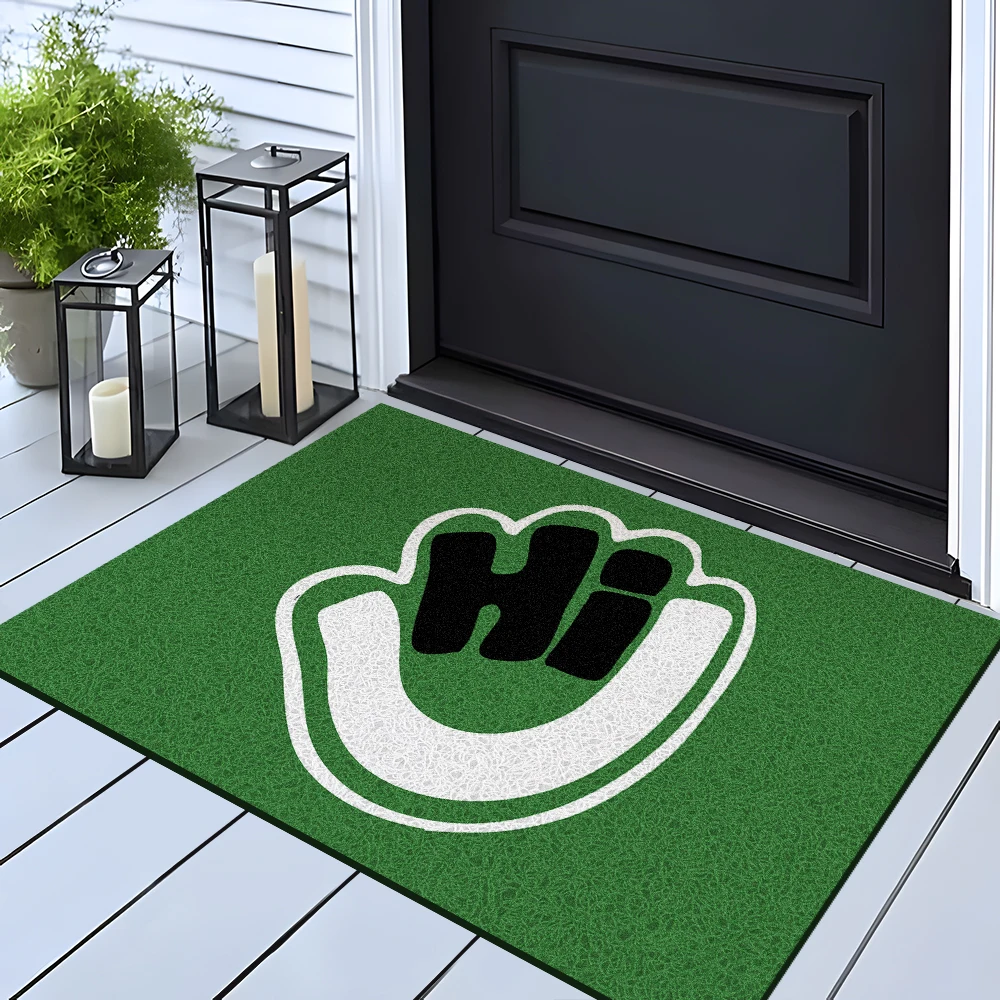 

Простой современный коврик HI, забавные входные коврики, вход в помещении и на открытом воздухе, устойчивый к грязи, входной коврик