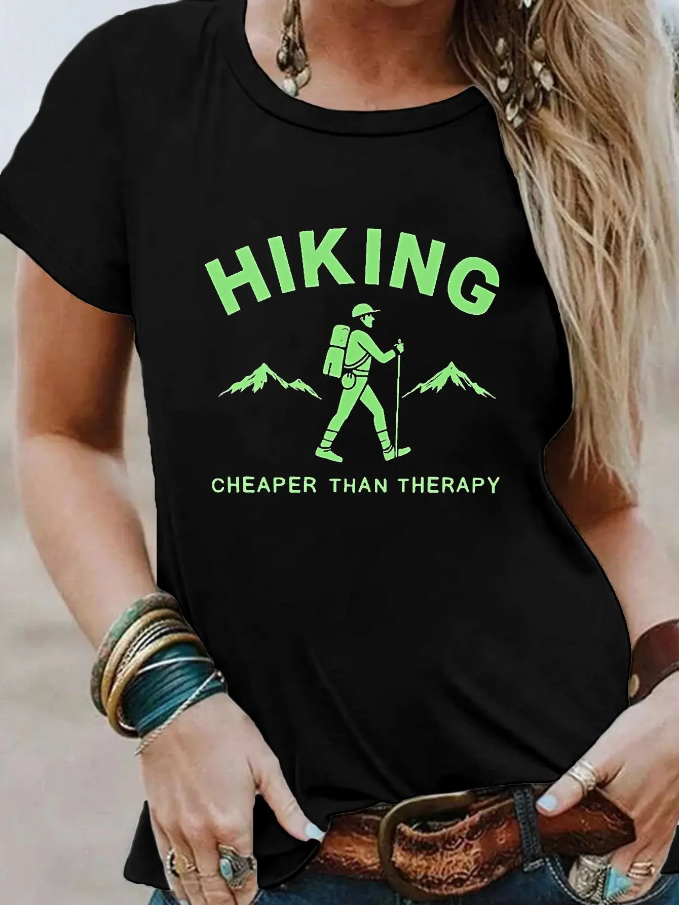 Cheaper Than Relax Print T-shirt, Short Sleeve Crew Neck Casual Top for Summer & Spring, Women's Clothing