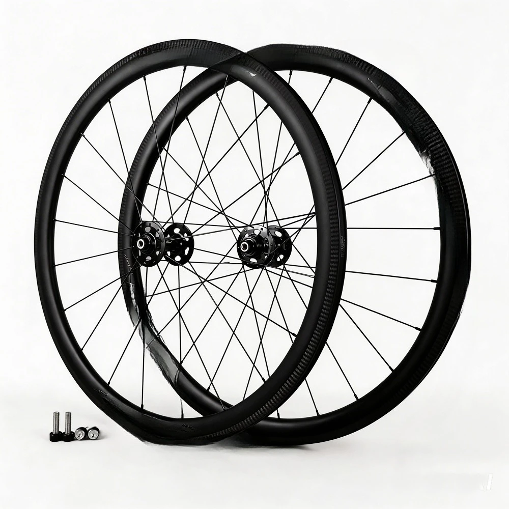 Track wheel carbon fiber wheel set V brake 38 frame high locking fixed tooth