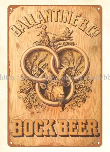 BOCK BEER liquors bar pub cafe metal tin sign hanging metal wall decor