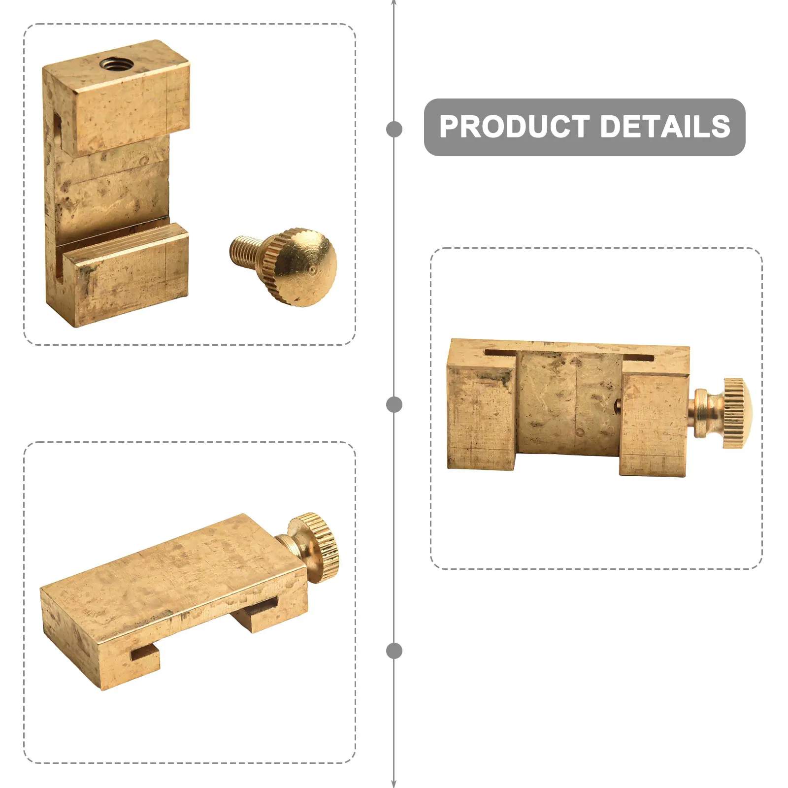 

Convenient DIY Tool Woodworking Scriber Steel Ruler Locator Positioning Block Brass Material Ruler Groove Design