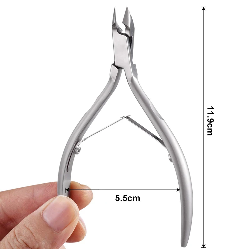 1 pçs pinças de cutícula trimmer 3/4 mandíbula tesoura de cutícula cortador de aço inoxidável removedor pedicure manicure ferramenta do prego