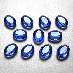 50Pcs Austrian Crystal Oval Beads Blue 11x8mm Faceted Glass Glass Loose Spacer Beads For DIY Making Fashion Jewelry Bracelets