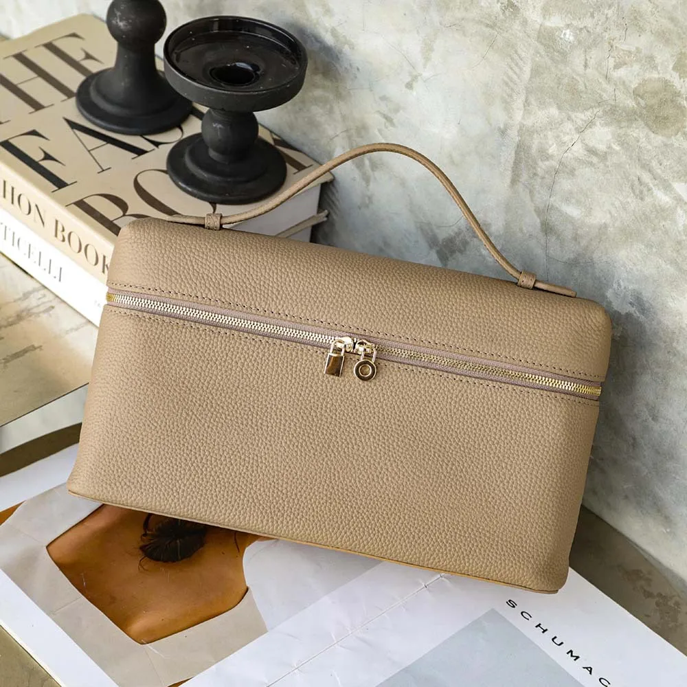 

New LP27 Lunchbox Bag Women's High-End Feel Top Layer Togo Calfskin Single Shoulder Slant Cross Bag Genuine Leather Handbag