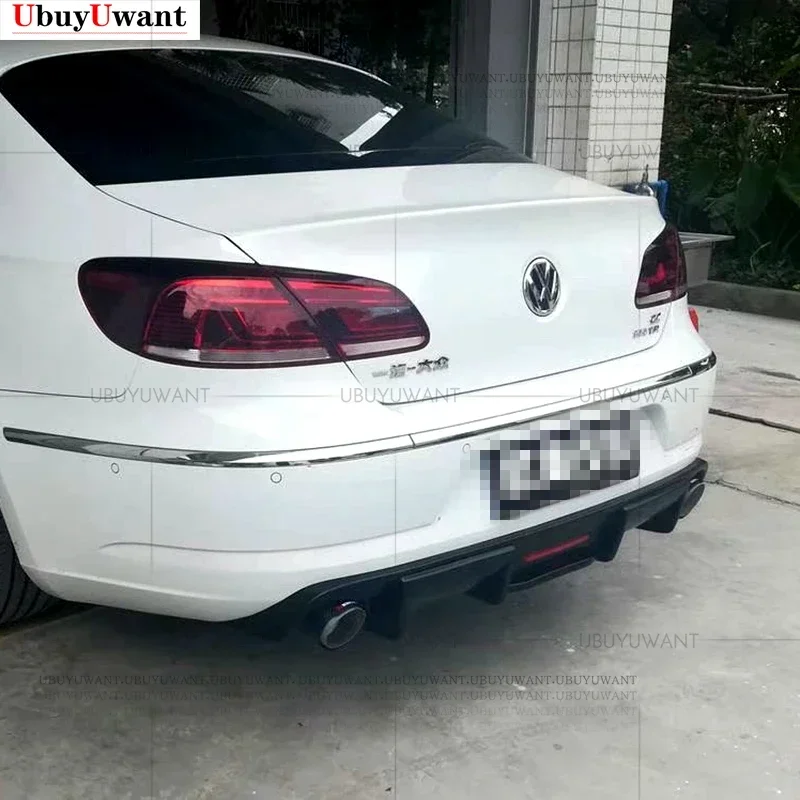 For Volkswagen VW CC 2013 2014 2015-2017 Car Rear Bumper Diffuser Lip spoiler Canard Black ABS Plastic