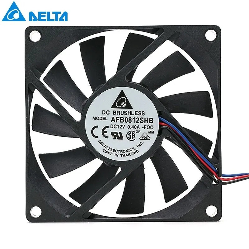 Delta AFB0812SHB 80*80*15mm 80mm 8015 12V 0.40A 3Wire chłodnica komputerowa wentylator chłodzący