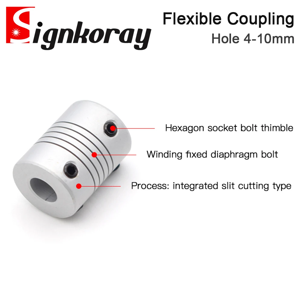 SignkoRay سبائك الألومنيوم اقتران مرن التشفير لف محرك متدرج اقتران D19mm L25mm ثقب داخلي 4-10 مللي متر