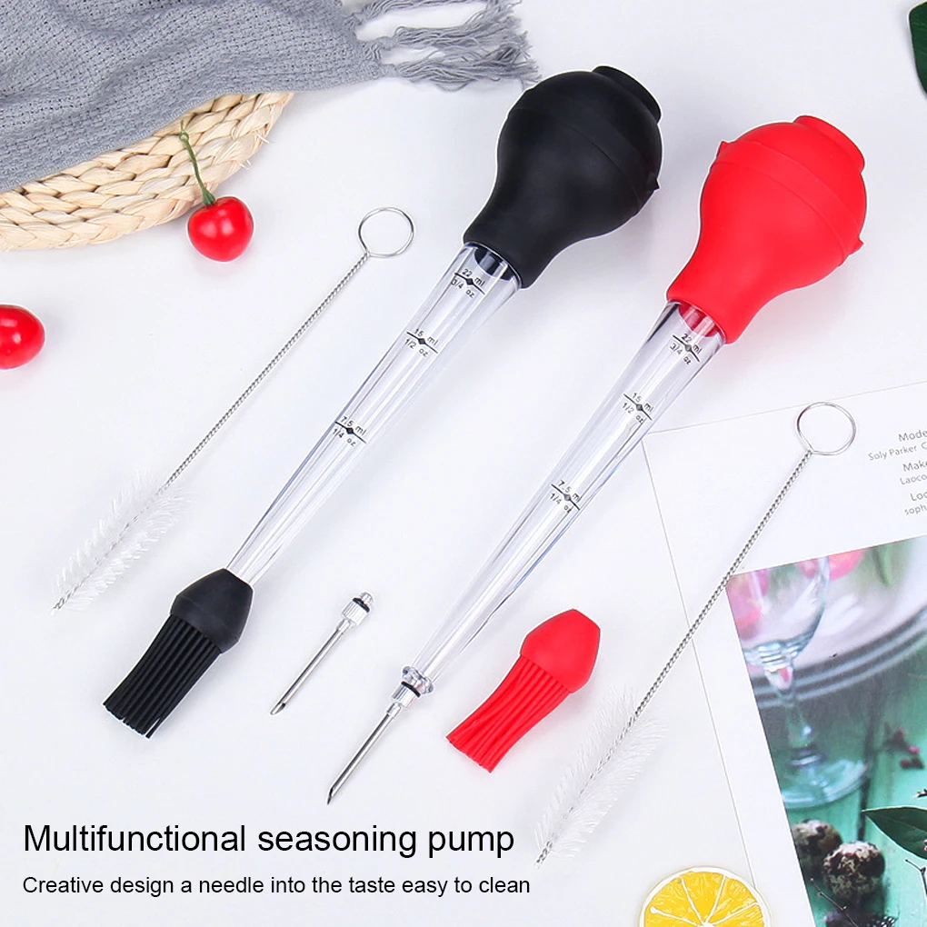 Seasoning Pump Flavour Syringe Oil Dropper Long-lasting Turkey Chicken Meat Food Poultry Tube Professional BBQ Supplies