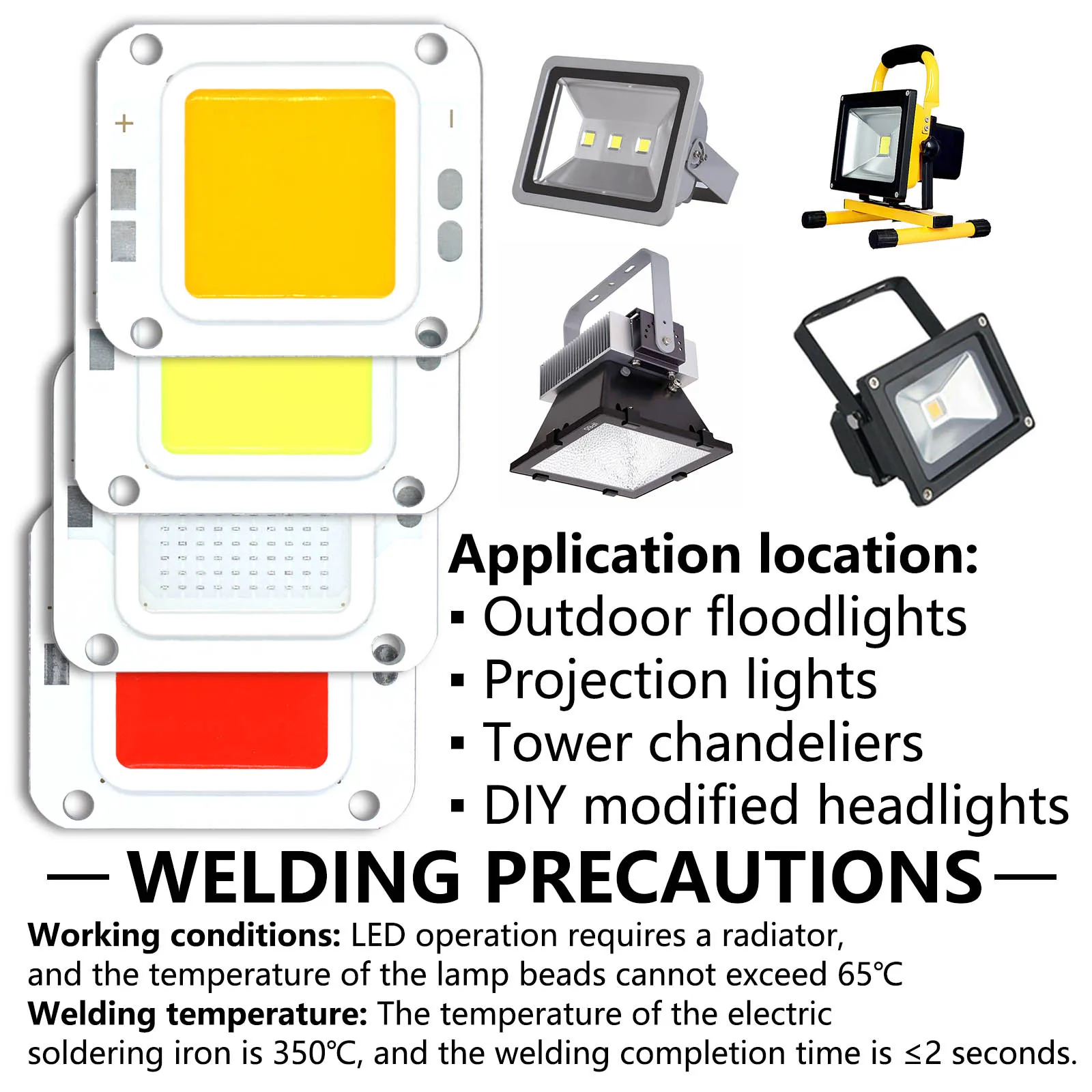 High Power 10W 20W 30W 50W LED COB Flip Chip DC30-32V SMD Dioden Rot Grün blau Gelb DIY Für Flutlicht Suchscheinwerfer Scheinwerfer