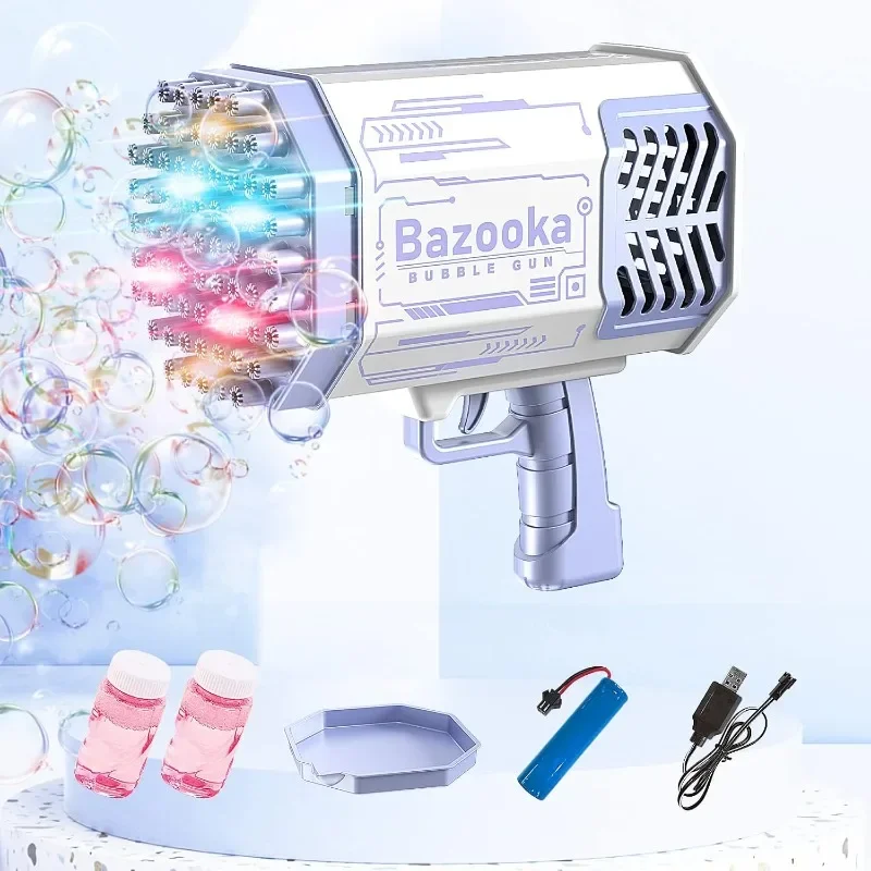 

Bubble Gun Rocket 69 Holes Soap Blaster Machine Bazooka Bubble Launcher Blower Toys for Kids Outdoor Indoor Bubble Maker