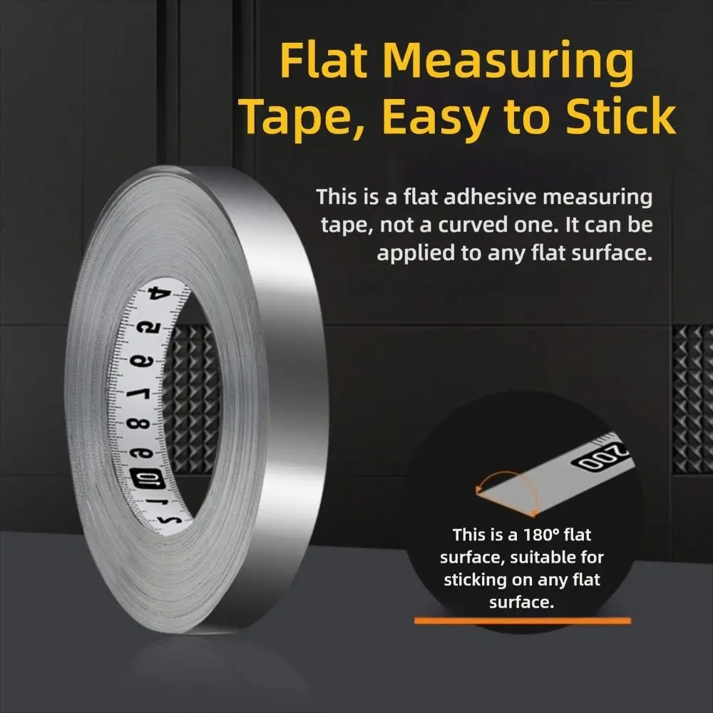 High Quality Self-Adhesive Measuring Tape 12MM Width 1/2/3 meters Metal Tape Measure Stainless Steel Metric Scale