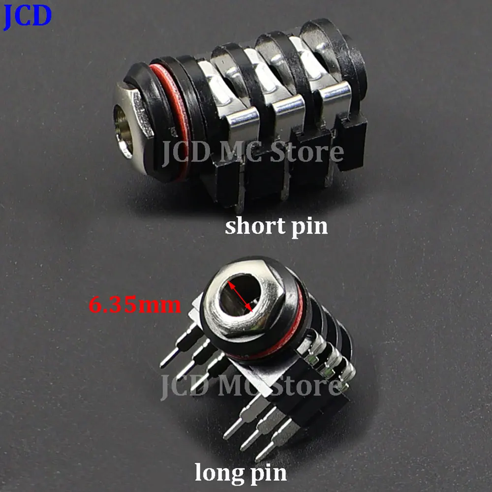 2/6/10Pcs 1/4' 6.35mm Internal Screw Stereo Socket Microphone Audio Jack Connector 6.5 Large Three Core Short Pin/Long Pin