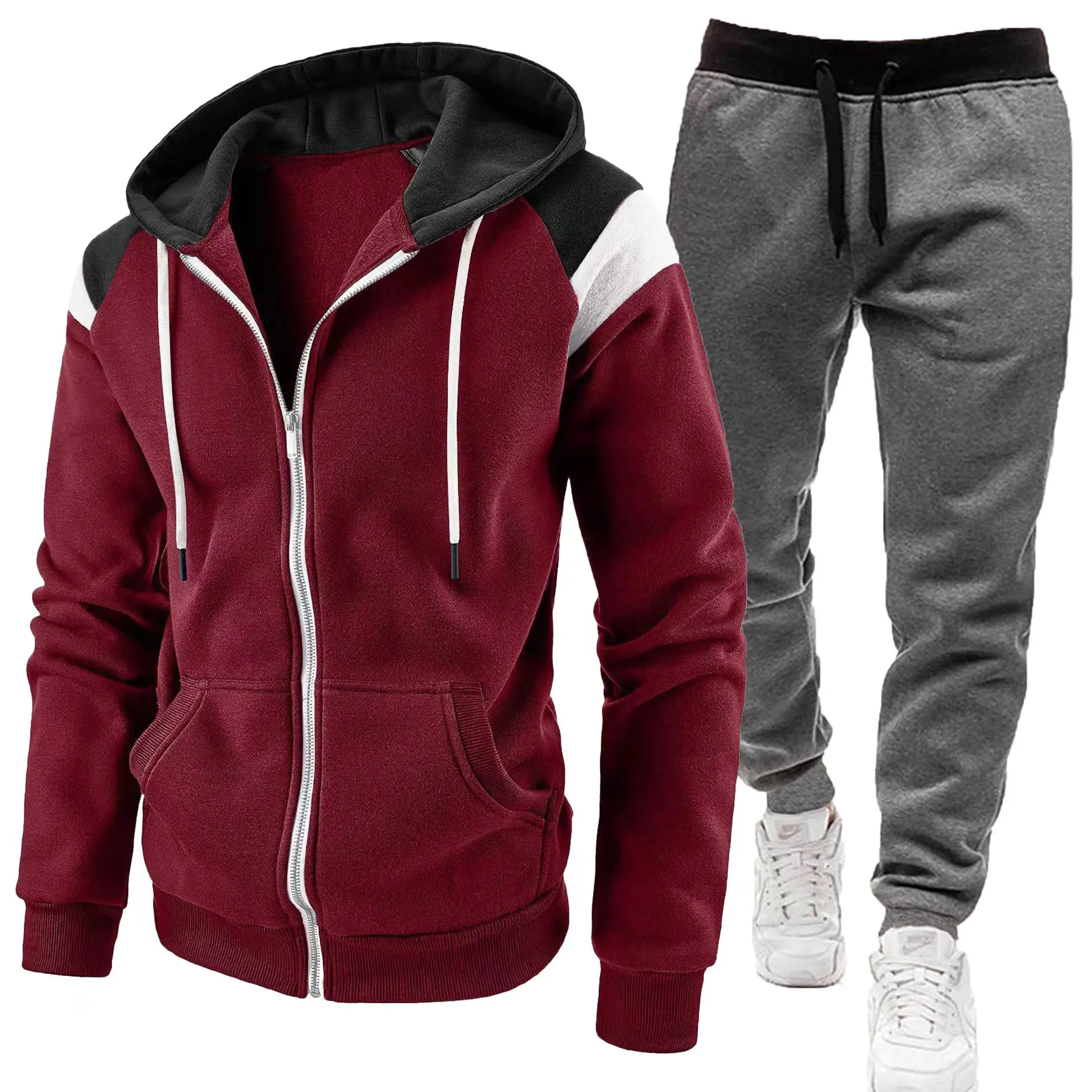 Men\'s Hoodie Fleece Cool Casual Winter Apparel Hoodies Sweatshirts Casual Sports Cardigan Long Sleeved Zipper Top Men Clothing