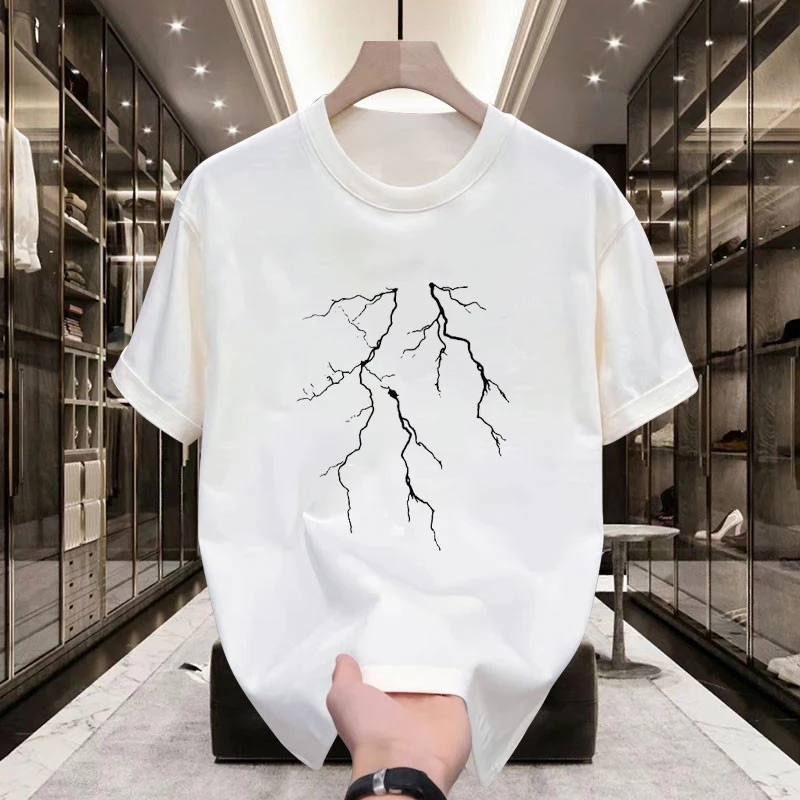 

Cotton Versatile Short Sleeve T-Shirt Mens 2025 New Summer Trend American Loose Casual T-Shirt