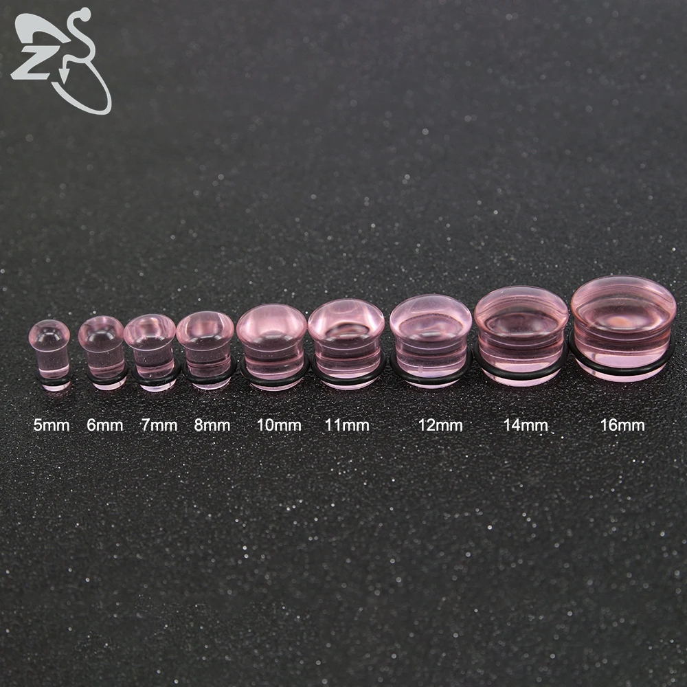 ZS 2pcs/lot Glass Ear Plug And Tunnel 5-16mm Ear Expander Stercher  Ear Gauges Ear Flare Flesh Expander Body Piercing Jewelry