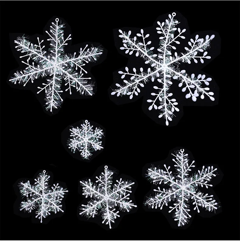 

Glitter Fake White Snowflake Christmas Snowflake Ornaments Winter Xmas DIY Tree Hanging Pendents New Year Home Party Decorations