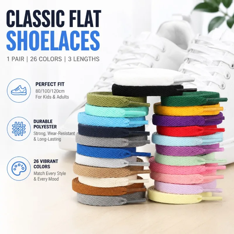 Flat Single Layer Shoelaces Durable Replacement Shoe Rope Suitable Casual Sports Basketball Shoes Slim Smooth Texture Sturdy