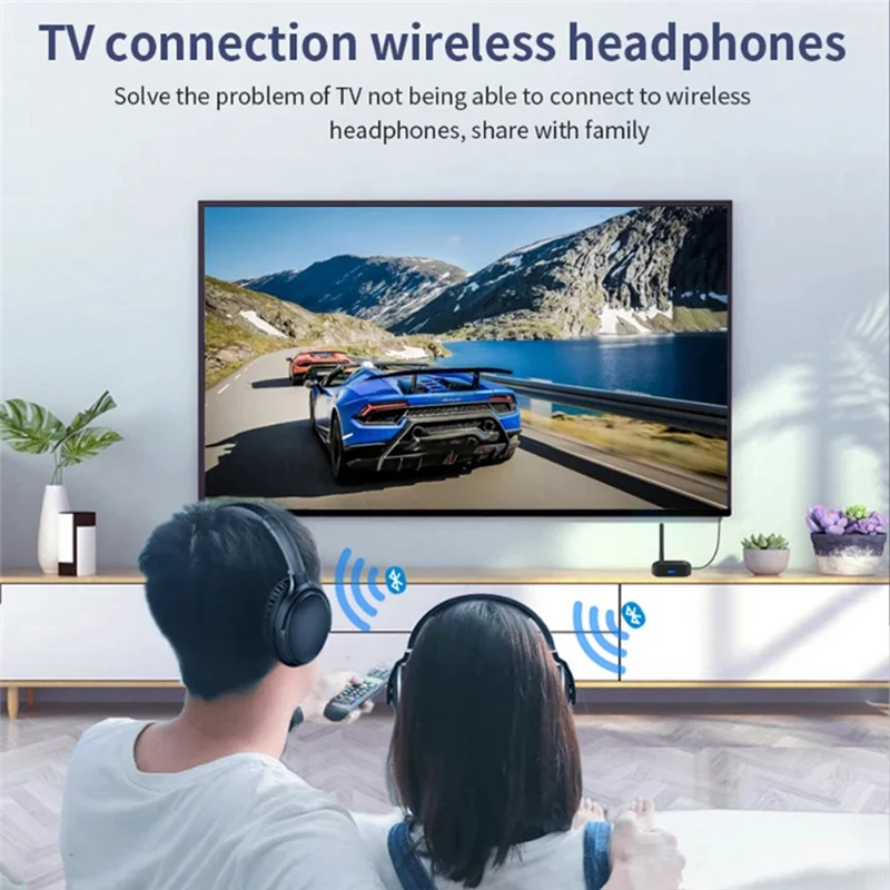 Ingenious-HD Bluetooth 5.3 Audio Receiver Transmitter Black Transmitter With Antennae Aux Wireless Stereo Music Adapter For TV C