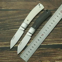 LEMIFSHE New Folding Knife 9CR14MOV Blade Steel+CF/Bone Handle Outdoor Camping Hunting Kitchen Survival Pocket EDC Tool
