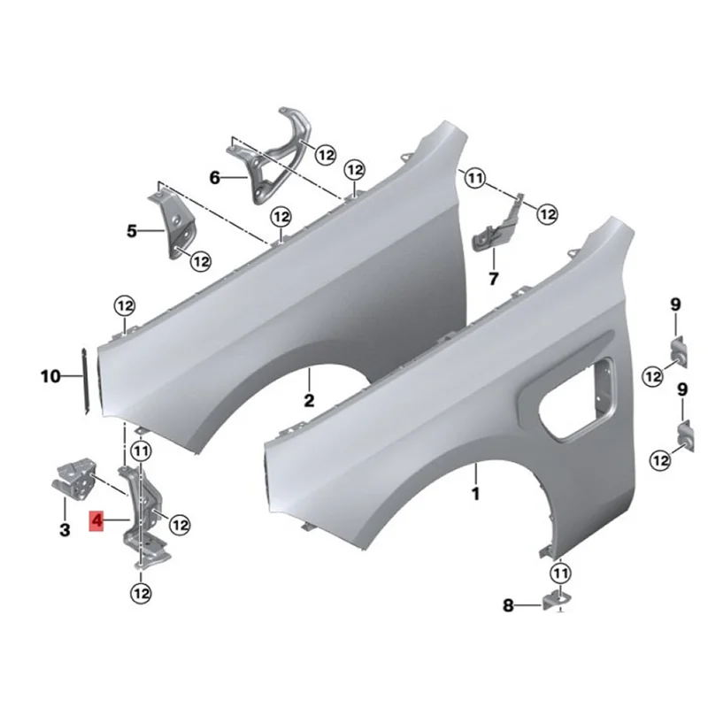 

P-Premium-1Pair Car Front Side Surround Bracket Support 41355A2F563 41355A2F564 For BMW G70 2022-2024 Spare Parts Bumper Enclosu
