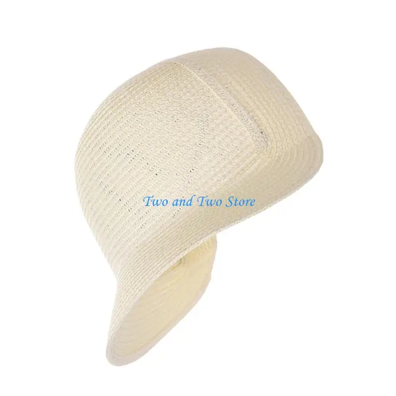 HX6F موضوع الطرف قبعة الشمس اليدوية القش بونيه قبعة قاعدة لحفلات الزفاف كوكتيل الحدث