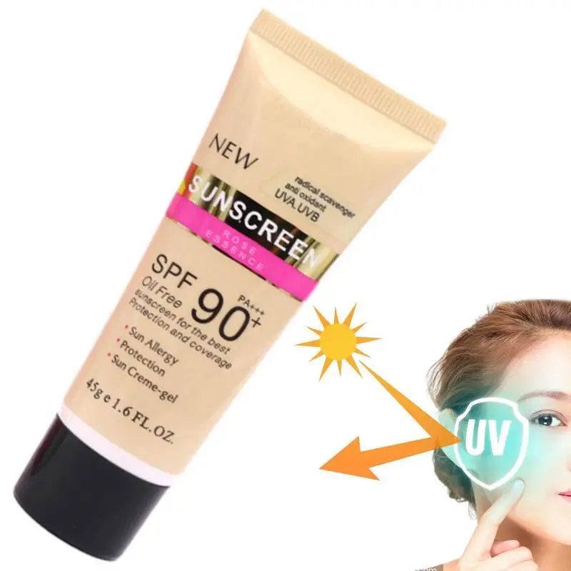 Creme Protetor Solar Facial para Corpo, Anti Proteção Solar, Protetor Solar, Creme Protetor da Pele, 45g, FPS 90 + PA +++