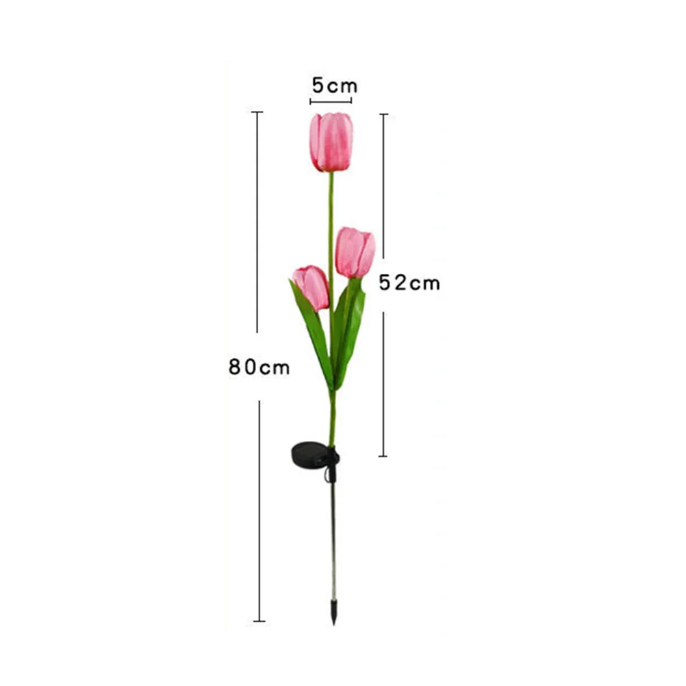 

2pcs Solar Powered Tulip Led Lights Garden Stake Waterproof Outdoor Decorative Landscape Lamp Solar Led Flower Light