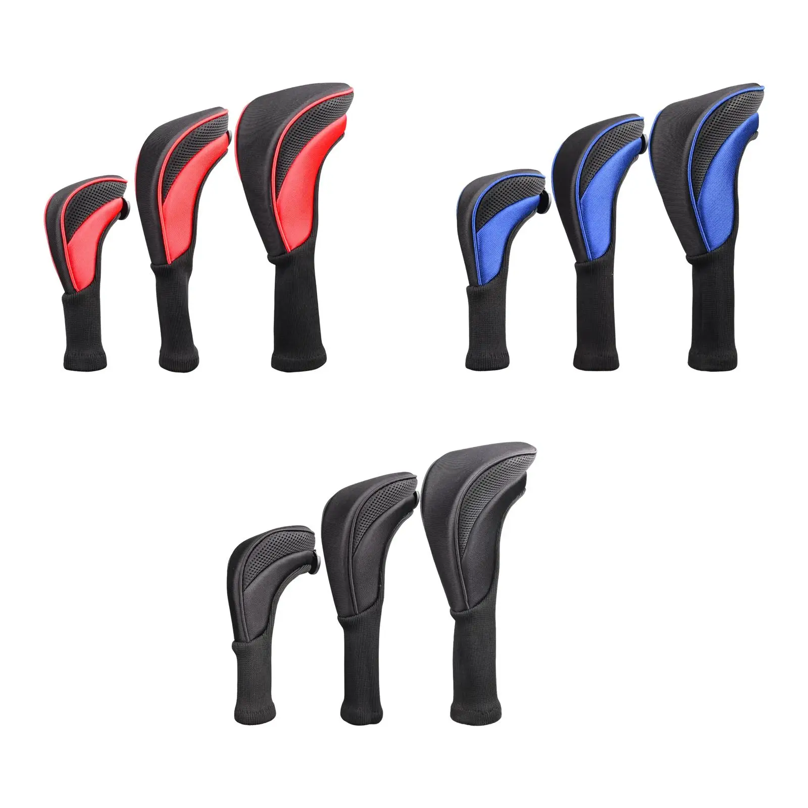 

Golf Club Head Cover Long Neck Knit Golf Wood Covers Set Protective Sleeve for Fairway Woods Hybrids Clubs