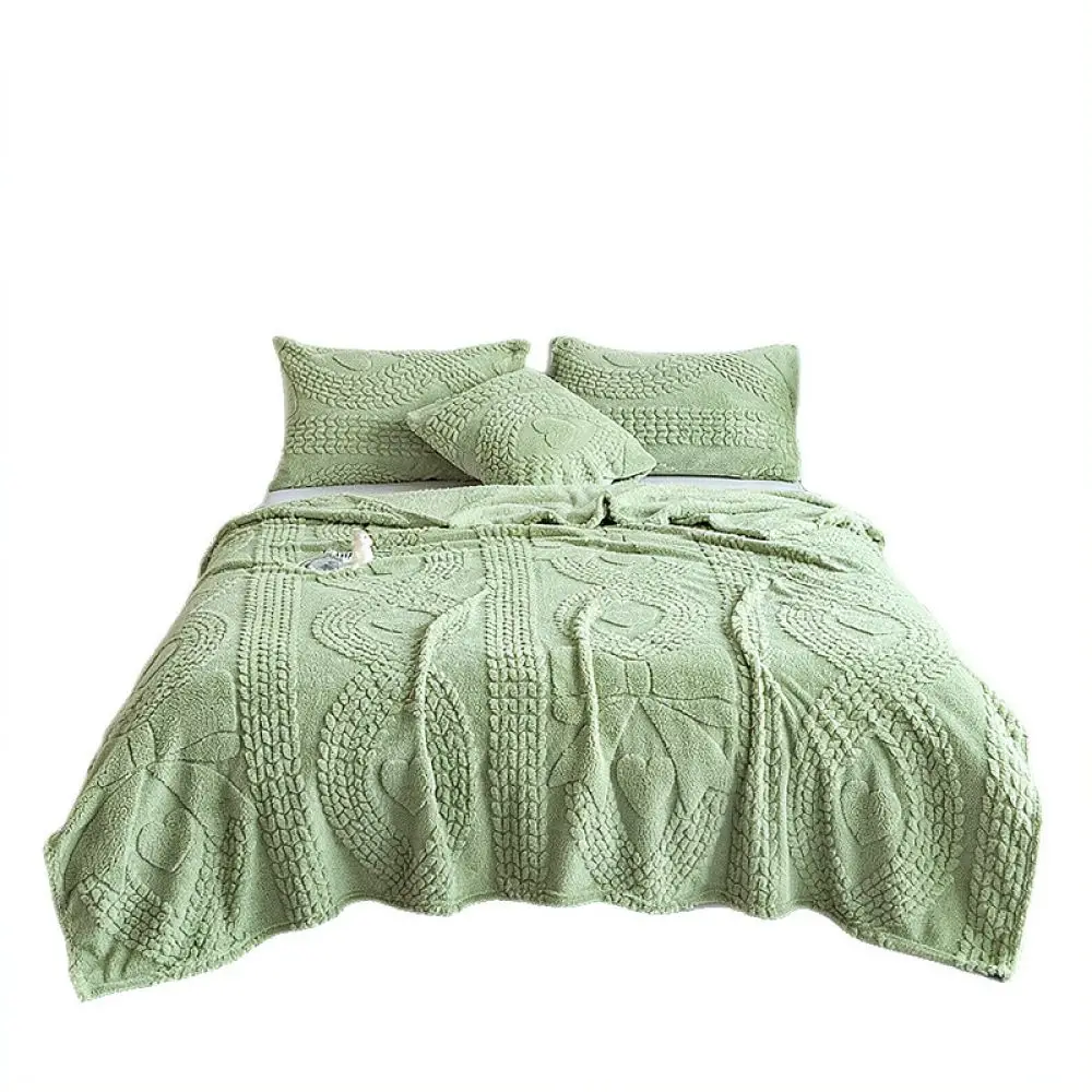 Lightweight Jacquard Flannel Throw Blanket For Huisha Solid Color Bedspread Decorative Nap Rug Soft Couch Cover Home Office