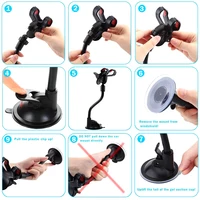 360 rotation ventouse Support de téléphone de voiture Support de montage Flexible Support de cellule Mobile pour iPhone Samsung Xiaomi Clip Support de téléphone dans la voiture 6