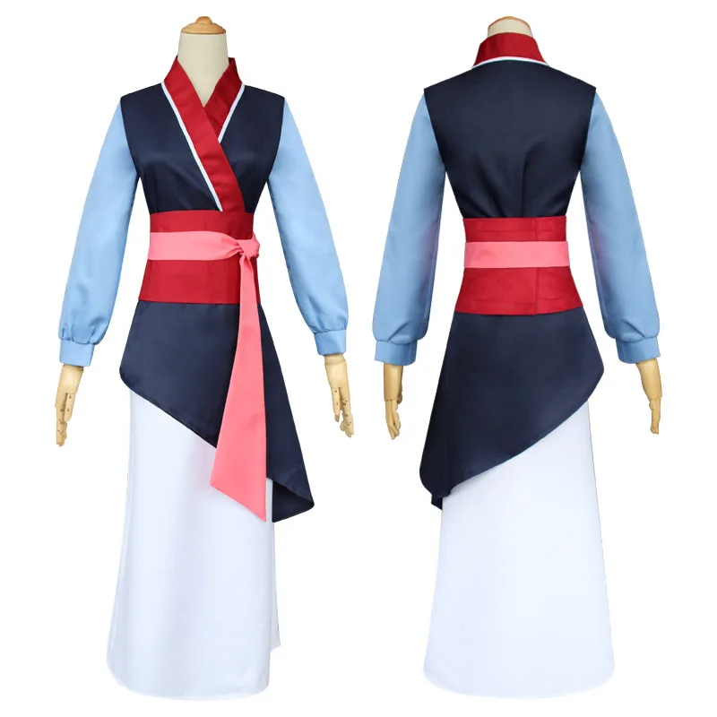 

Hua Mulan Dress cosplay Blue red Dress Princess Dress adult Cosplay Costume Halloween stage costumes kimono