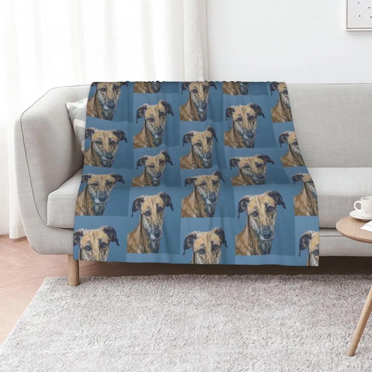 Jake. Dog painting art by award-winning UK artist Sam Fenner Throw Blanket warm for winter Bed for sofa Blankets