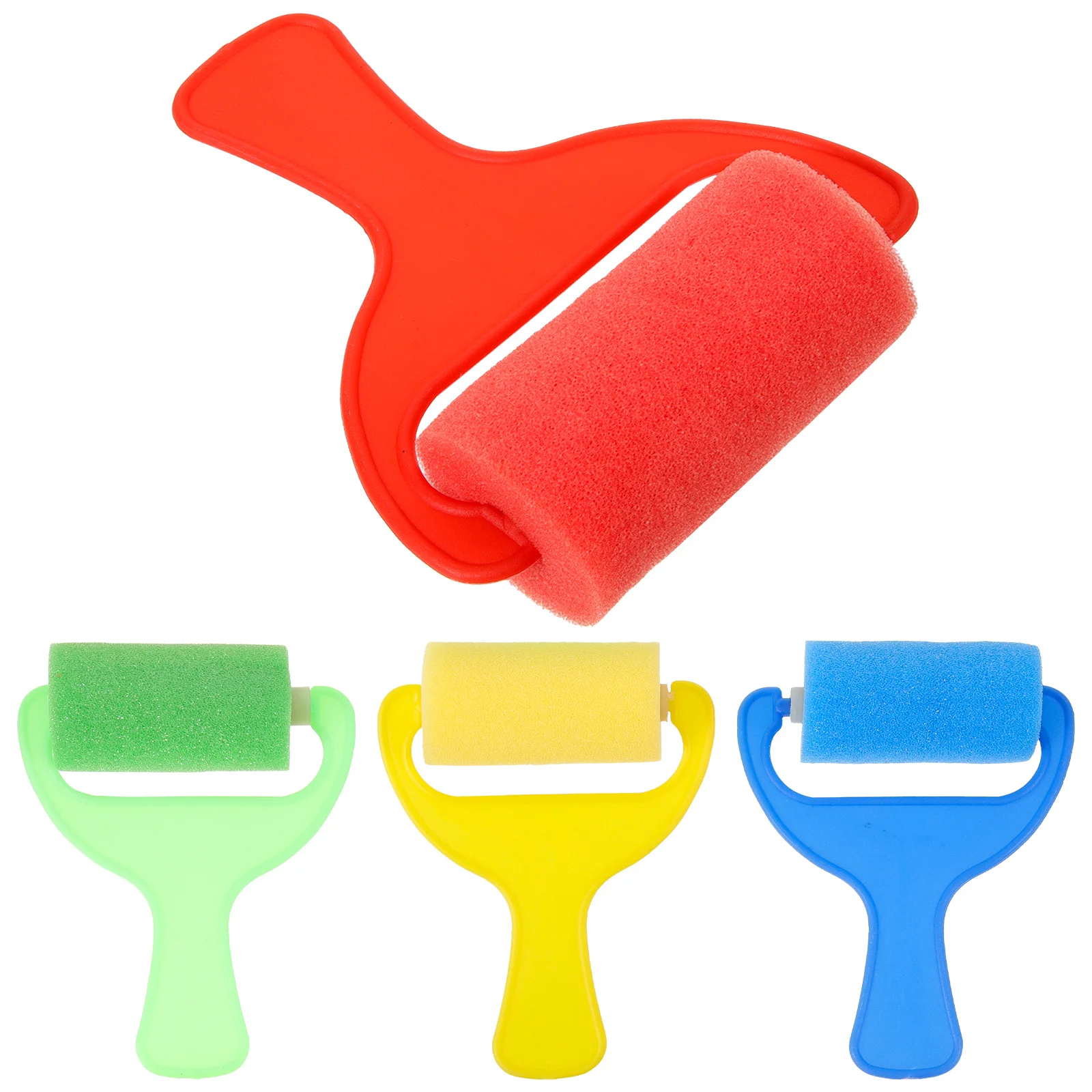 4 Pcs Sponge Paint Roller Brush Rollers for Painting Kids Sponges Brayer Graffiti