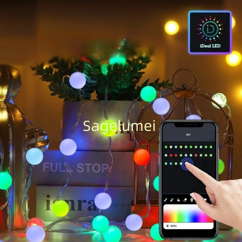 RGB Dreamcolor WS2812B Led Strip Smart APP Christmas Garland Light Waterproof Holiday Party Curtain Room Led String Fairy Lights