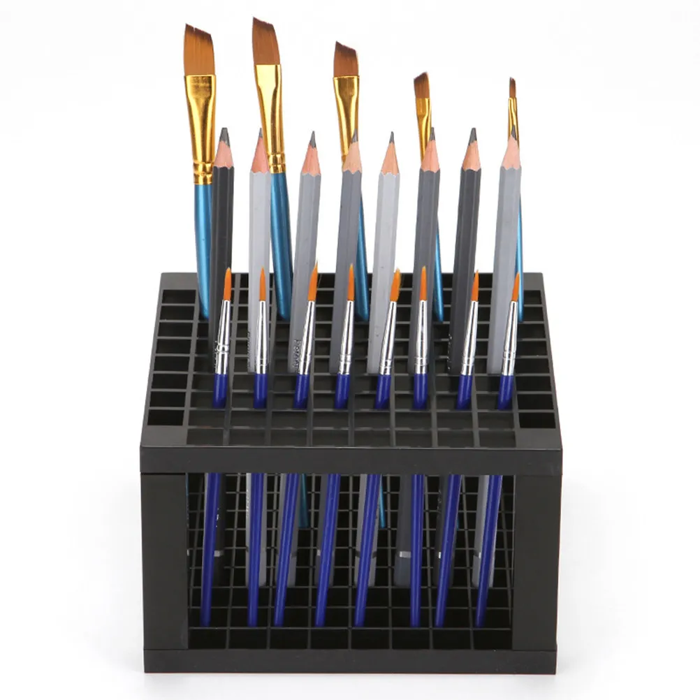 49-Cavity Strong Plastic Pencil Brush Holder Desktop Storage Organizer for Drawing Tools Art Supplies Markers Pens Pen Stand